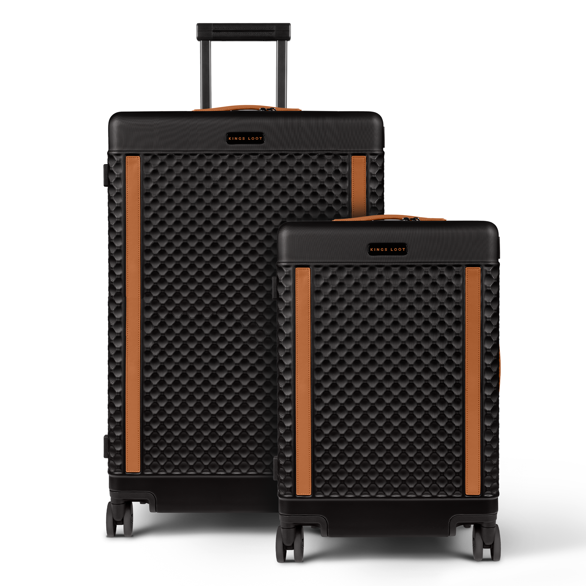 Brown leather wallet displaying multiple credit cards with 'UPGRADED LEATHER' text.