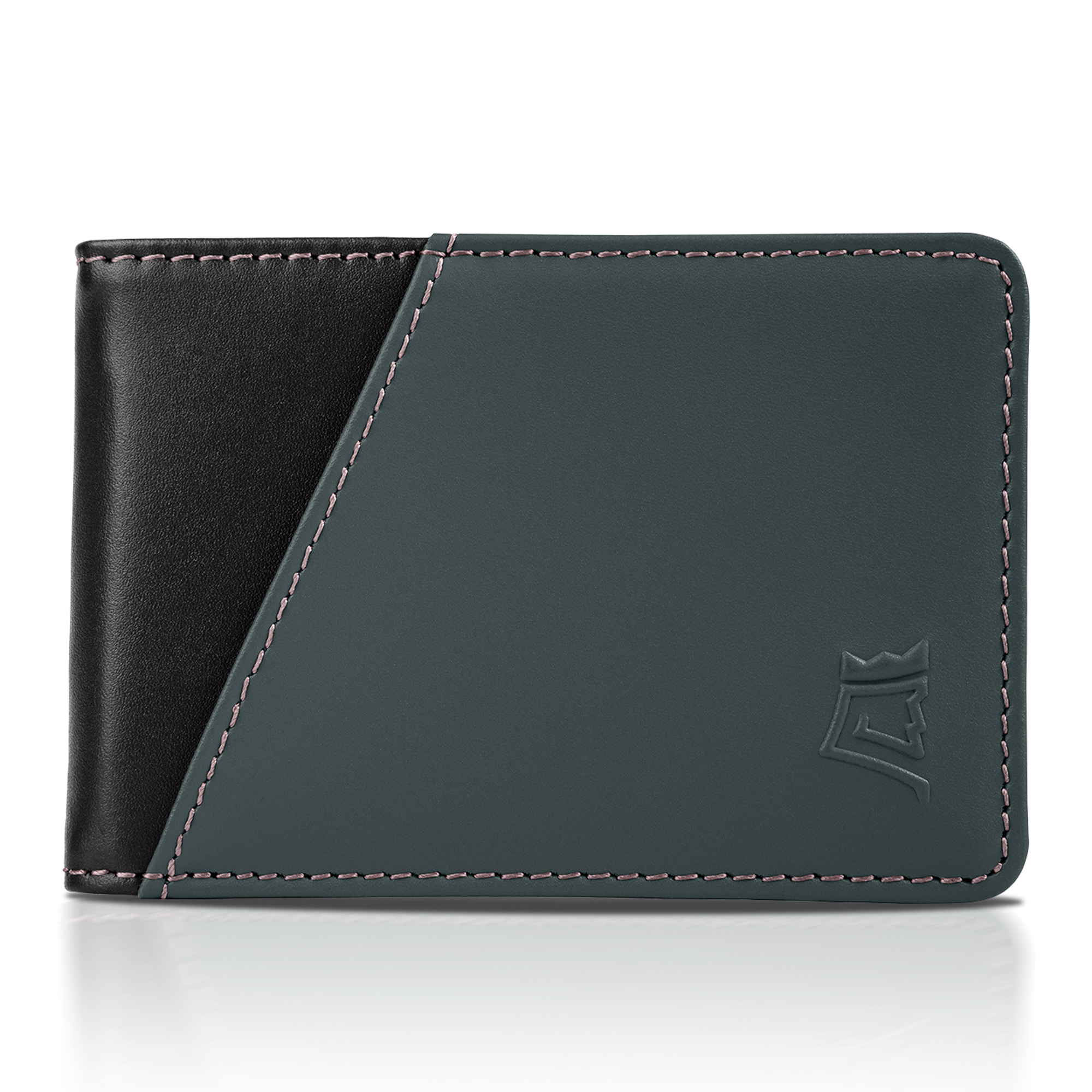 Brown leather wallet displaying multiple credit cards with 'UPGRADED LEATHER' text.