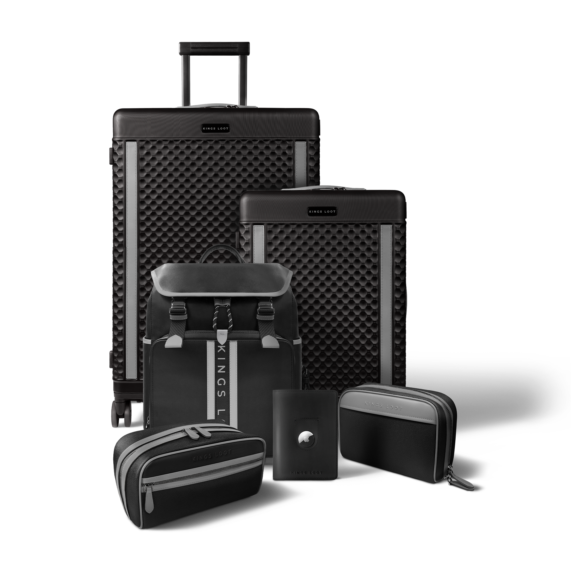 Brown leather wallet displaying multiple credit cards with 'UPGRADED LEATHER' text.