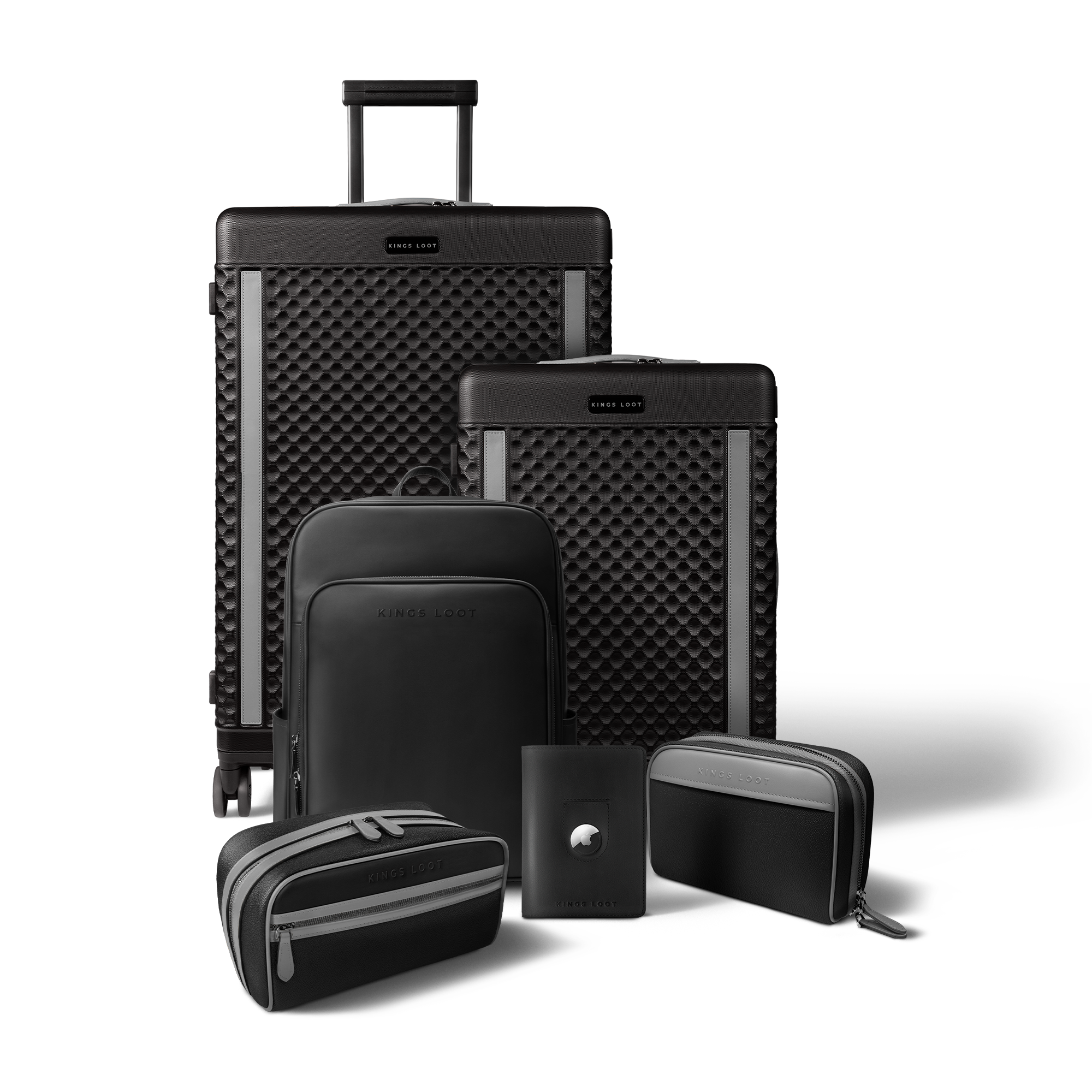 Brown leather wallet displaying multiple credit cards with 'UPGRADED LEATHER' text.